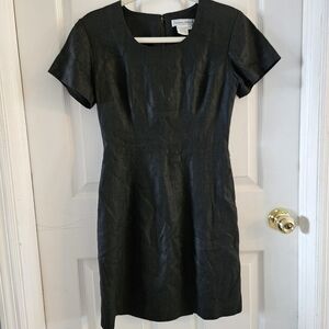 Stephanie Andrews Petite 100% Linen Shift Dress Black Size 2P